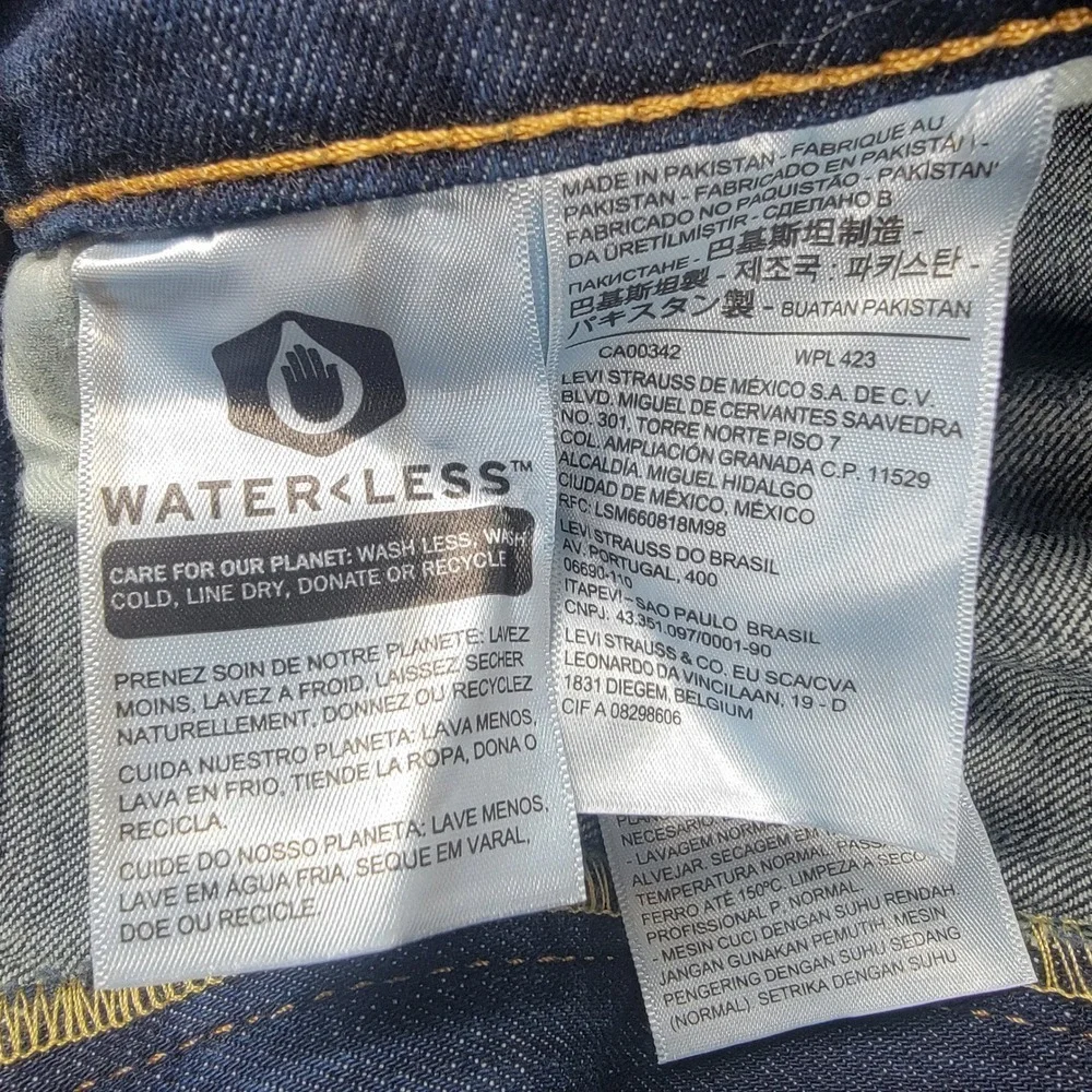 Levis Mens Jeans 569 Loose Straight Leg Stretch Denim Dark Wash 44x32 Western